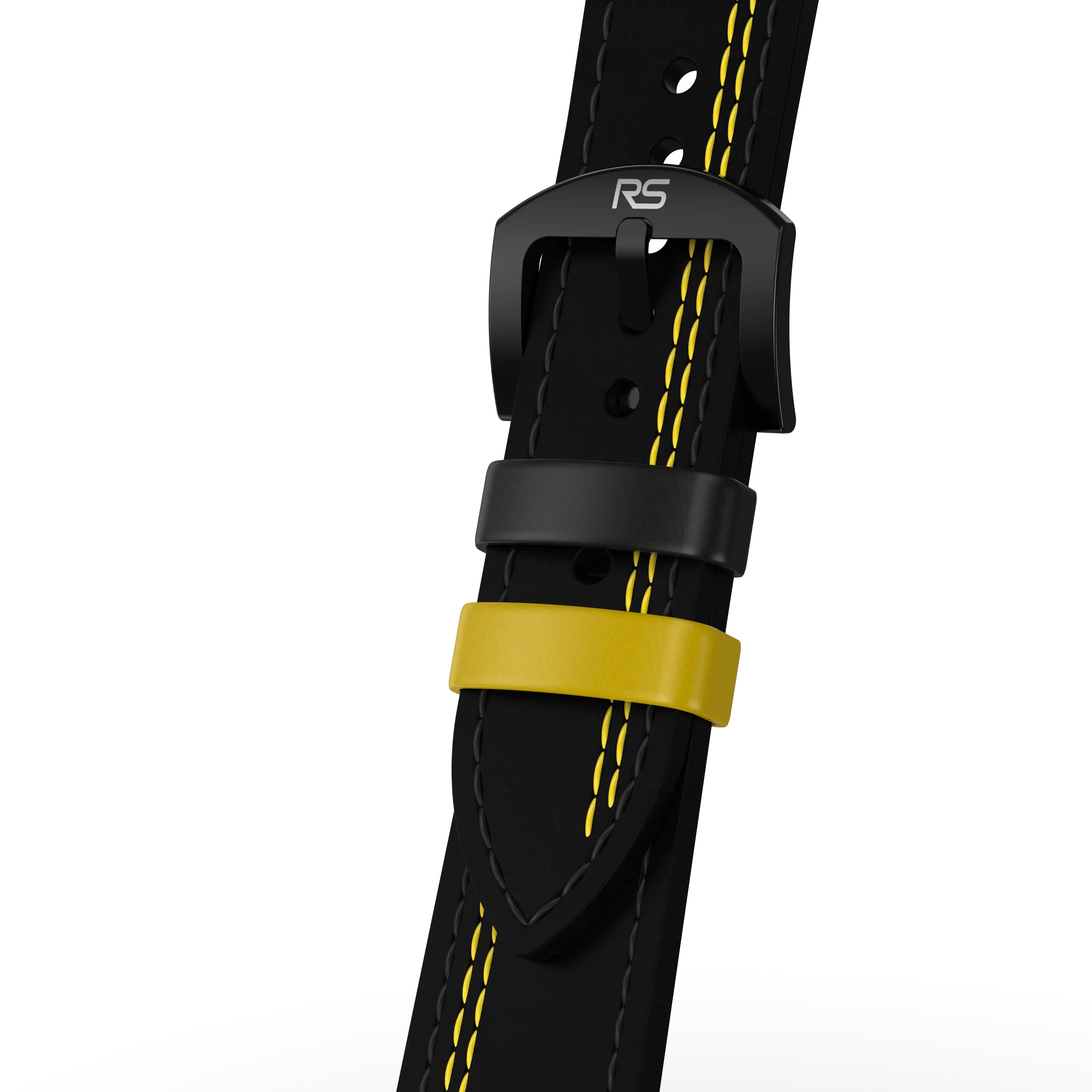 Black & Yellow Leather Strap (Adjustable)