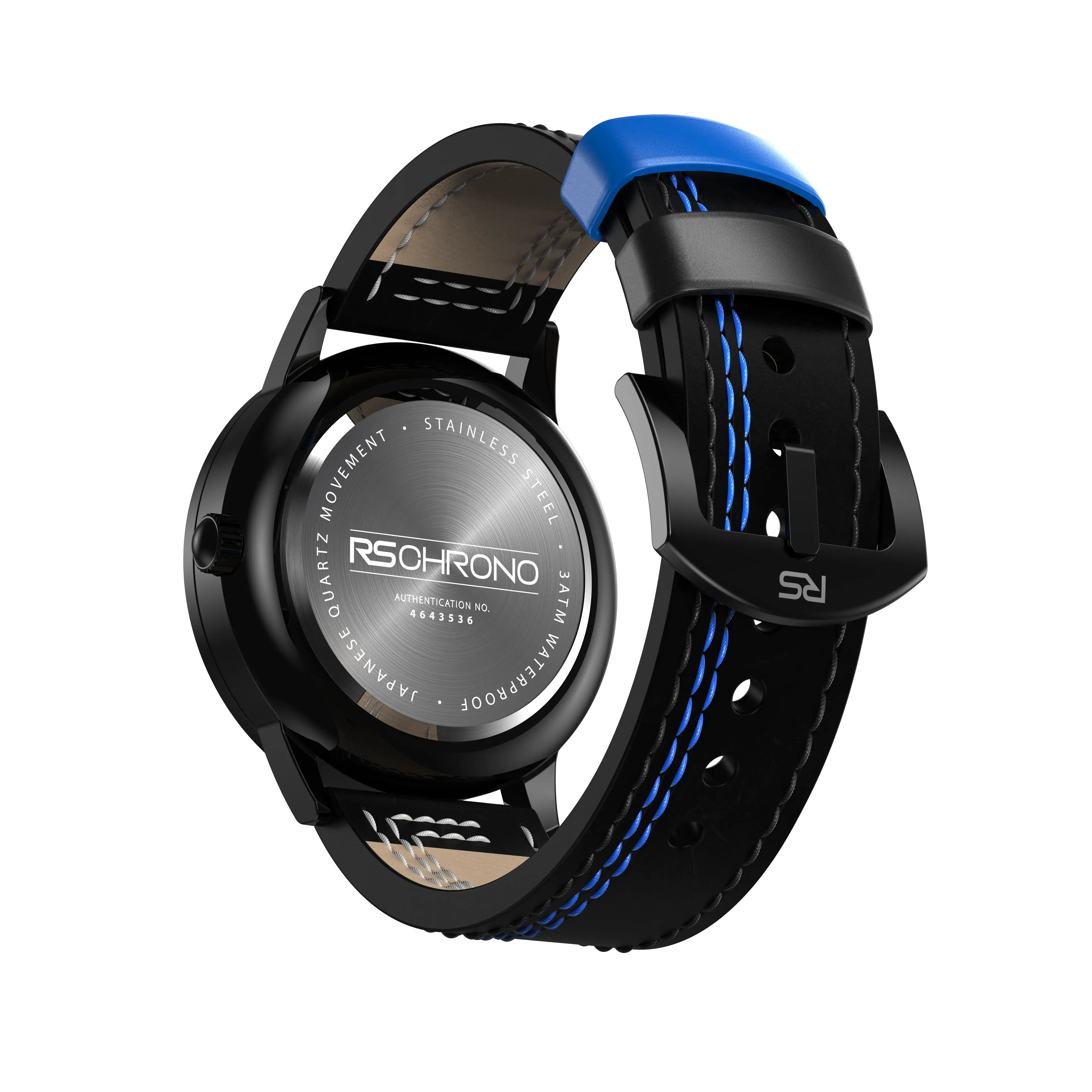 Black & Blue Leather Strap (Adjustable)