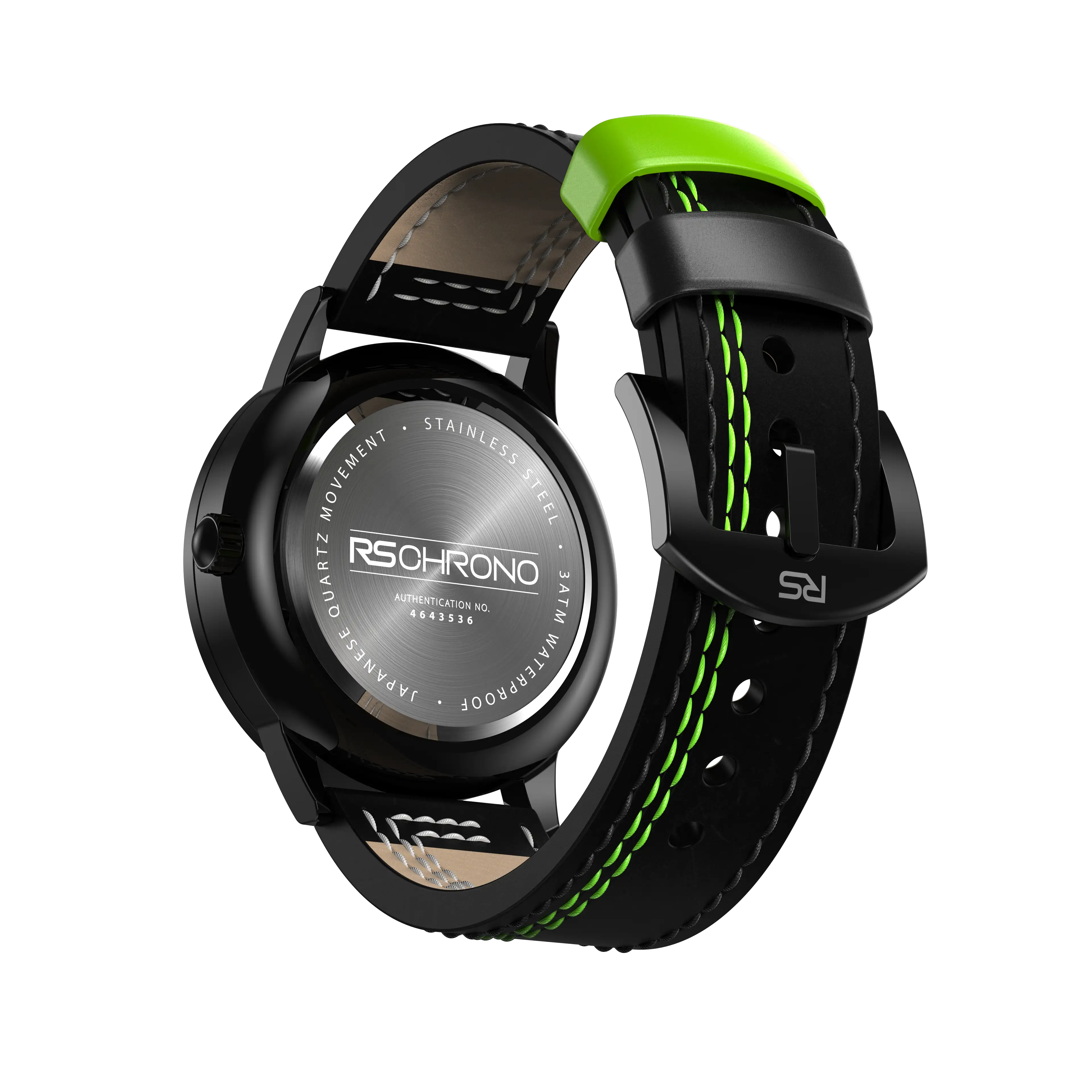 Black & Green Leather Strap (Adjustable)