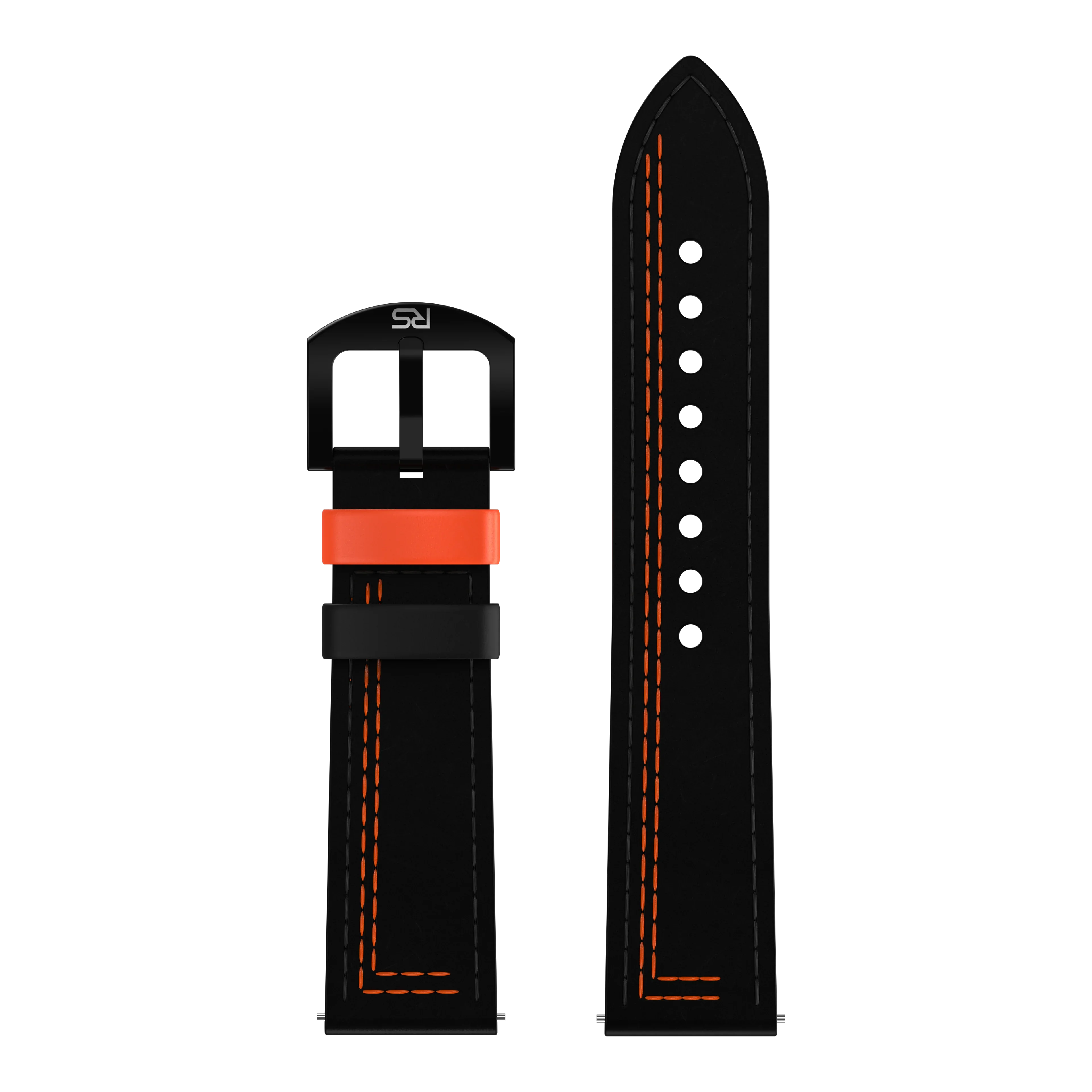Black & Orange Leather Strap (Adjustable)